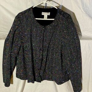 Dressbarn Wonen 24W Black with silver shimmer multi color